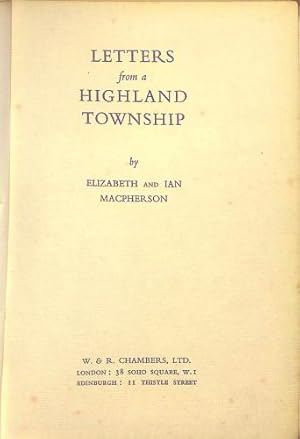 Image du vendeur pour Letters From A Highland Township mis en vente par WeBuyBooks