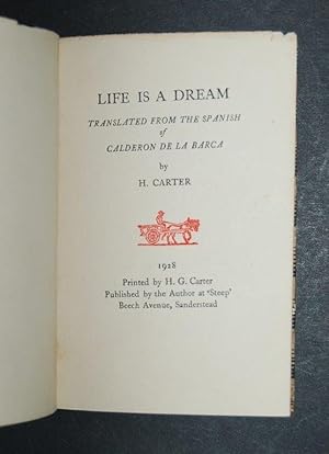 Bild des Verkufers fr Life is a Dream: Translated from the Spanish of Calderon de la Barca. zum Verkauf von Forest Books, ABA-ILAB