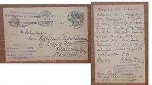 Postkarte / Ganzsache des Wilhelm Steiner, Pressburg u. Sigmund bzw. Zsigmond Steiner an A. Biele...