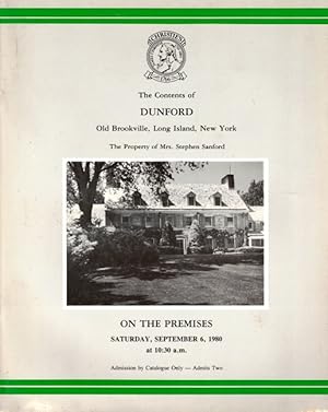 The Contents of Dunford, Piping Rock Road, Old Brookville, Long Island, New York: The Property of...