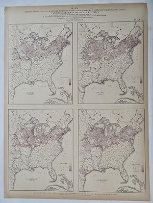 German & Irish Immigration Demographics Eastern United States 1874 Walker map