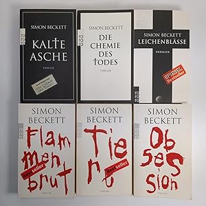 Bild des Verkufers fr 6 Bnde Simon Beckett Kalte Asche; Die Chemie des Todes; Leichenblsse; Flammenbrut; Tiere; Obsession zum Verkauf von Leipziger Antiquariat