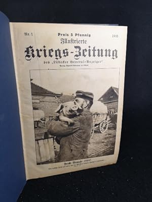 Illustrierte Kriegs - Zeitung des "Lübecker General-Anzeiger" Jahrgang 1914 bis 1917, gebunden in...