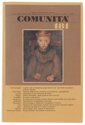 COMUNITA' - N. 181. Rivista di informazione culturale: