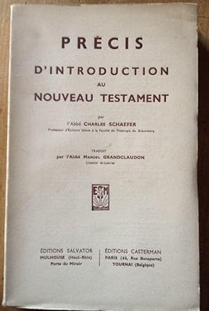 Image du vendeur pour Prcis d'introduction au nouveau testament mis en vente par Librairie des Possibles