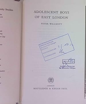 Bild des Verkufers fr Adolescent Boys of East London Reports of the Institute of Community Studies. zum Verkauf von books4less (Versandantiquariat Petra Gros GmbH & Co. KG)