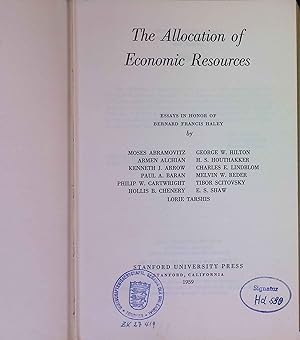 Seller image for The Allocation of Economic Resources. Stanford Studies in History, Economics, and Political Scienc. for sale by books4less (Versandantiquariat Petra Gros GmbH & Co. KG)