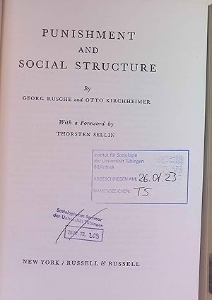 Imagen del vendedor de Punishment and Social Structure. a la venta por books4less (Versandantiquariat Petra Gros GmbH & Co. KG)