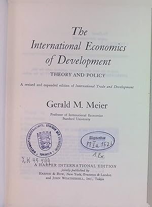 Bild des Verkufers fr The International Economics of Development: Theory and Policy. zum Verkauf von books4less (Versandantiquariat Petra Gros GmbH & Co. KG)