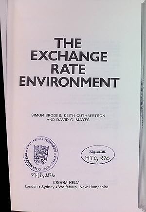 Imagen del vendedor de The Exchange Rate Environment a la venta por books4less (Versandantiquariat Petra Gros GmbH & Co. KG)