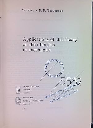 Seller image for Applications of the theory of distributions in mechanics. for sale by books4less (Versandantiquariat Petra Gros GmbH & Co. KG)