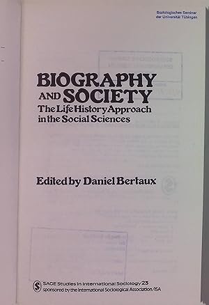 Bild des Verkufers fr Biography and Society: The Life History Approach in the Social Sciences. zum Verkauf von books4less (Versandantiquariat Petra Gros GmbH & Co. KG)