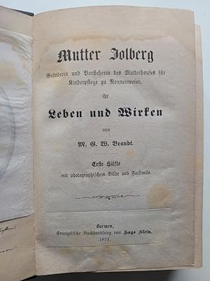 Sammelband: Mutter Jolberg. Erste u. zweite Hälfte. Sowie: Immortellen (Gedanken und Aussprüche v...
