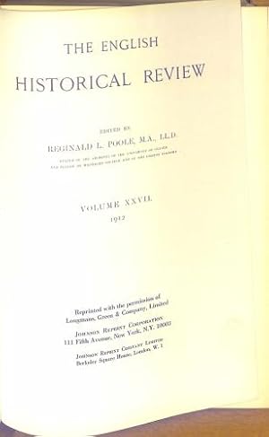 Bild des Verkufers fr The English Historical Review, Volume XXVII, 1912 zum Verkauf von WeBuyBooks