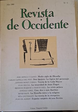 Imagen del vendedor de REVISTA DE OCCIDENTE N 3. AO 1980. a la venta por Libreria Lopez de Araujo