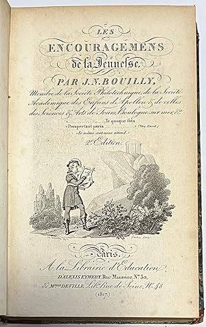 School book, 1817, French | Les Encouragemens de la Jeunesse, par J. N. Bouilly (.) Paris, A la L...