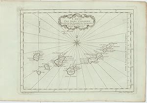 Carte de l'Isles Canaries [Canary Islands]. Dressée sur les Journaux des Navigateurs. Par N Belli...