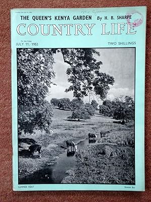 Seller image for Country Life Magazine No 2895. 1952, July 11th. Miss Antonia Aked. Davenport House Shropshire pt 3, The Queen's Kenya Garden, the Douglas-Vespa Scooter, Brown Trout of Oxus Valley, Wimbledon Tennis, Property ads include The Leigh Estate Chard, Cruchfield House Hawthorn Hill, Rowner House Billinghurst, Pencerrig Estate, Wyck Hill House Estate Stow, Donhead house Estate Shaftesbury, Laverton Estate,Roke Manor Romsey, Auchencheyne, Hye House Crowhurst, etc. for sale by Tony Hutchinson