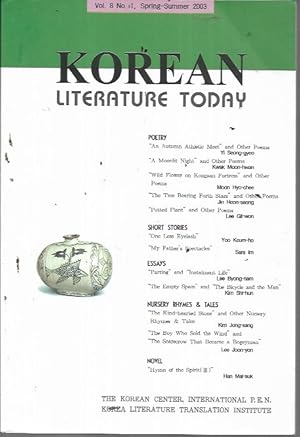 Image du vendeur pour Korean Literature Today Vol. 8 No. 1 (Spring-Summer 2003) mis en vente par Bookfeathers, LLC