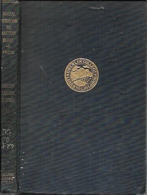 Imagen del vendedor de Aspects of Social Behavior in Ancient Rome( Martin Classical Lectures Volume II) (Harvard: 1932) a la venta por Bookfeathers, LLC