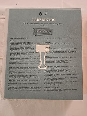 LABERINTOS - ANUARIO DE ESTUDIOS SOBRE LOS EXILIOS CULTURALES ESPAÑOLES - AÑO 2006 - Nº 6 - 7