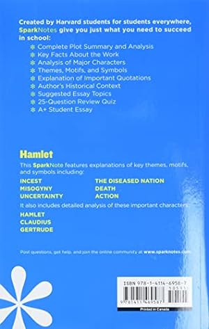 Bild des Verkufers fr Hamlet SparkNotes Literature Guide (Volume 31) (SparkNotes Literature Guide Series) zum Verkauf von Reliant Bookstore
