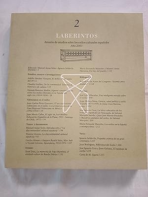 LABERINTOS - ANUARIO DE ESTUDIOS SOBRE LOS EXILIOS CULTURALES ESPAÑOLES - AÑO 2003 - Nº 2