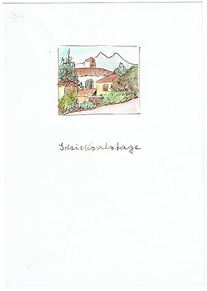Bild des Verkufers fr Eigenh. Gedicht mit Titel und Unterschrift und aquarellierter Federzeichnung. zum Verkauf von Kotte Autographs GmbH