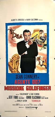 [Goldfinger, United Artists, 1964] Agent 007 Mission Goldfinger. Italian Locandina poster