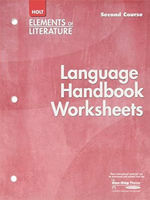 Seller image for Language Handbook Worksheets Holt Elements of Literature Second Course Grade 8 for sale by ZBK Books