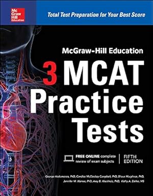 Seller image for McGraw-Hill Education 3 MCAT Practice Tests, Third Edition for sale by ZBK Books