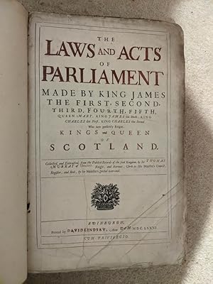 The Laws and Acts of Parliament made by King James the First, Second, Third, Fourth, Fifth, Queen...