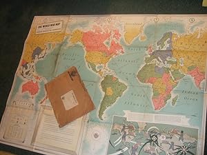 Seller image for CBC Radio Canada / Canadian Broadcasting Corporation World War Map on Mercator's Projection ( World War Two / WWII )( shows German / Nazi and Japanese octopoidal Tentacle reach ) for sale by Leonard Shoup