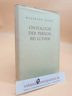 Bild des Verkufers fr Ontologie der Person bei Luther Wilfried Joest zum Verkauf von Roland Antiquariat UG haftungsbeschrnkt