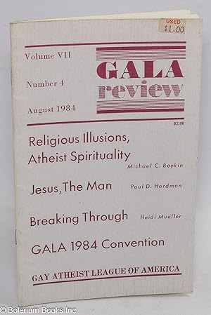 Imagen del vendedor de GALA Review: vol. 7, #4, Aug. 1984: Religious Illusions, Atheist Spirituality a la venta por Bolerium Books Inc.