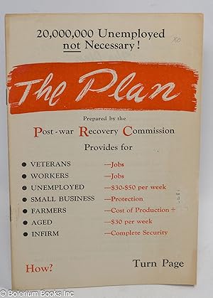Seller image for The Plan. Prepared by the Post-war Recovery Commission for sale by Bolerium Books Inc.