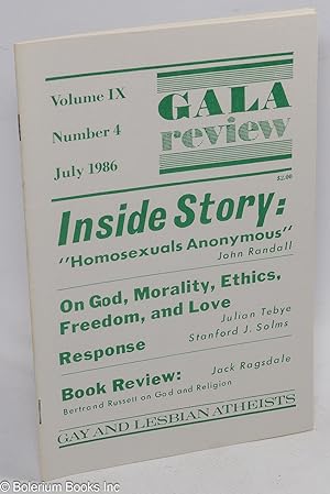 Imagen del vendedor de GALA Review: vol. 9, #4, July, 1986: Inside Story: Homosexuals Anonymous a la venta por Bolerium Books Inc.
