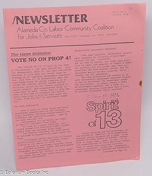 Alameda Co. Labor Community Coalition for Jobs & Services. Vol I No 5 October 1979