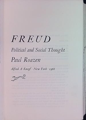 Bild des Verkufers fr Freud: Political and Social Thought. zum Verkauf von books4less (Versandantiquariat Petra Gros GmbH & Co. KG)