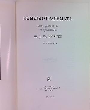 Imagen del vendedor de Komoidotragemata. Studia Aristophanea, Viri Aristophanei. a la venta por books4less (Versandantiquariat Petra Gros GmbH & Co. KG)