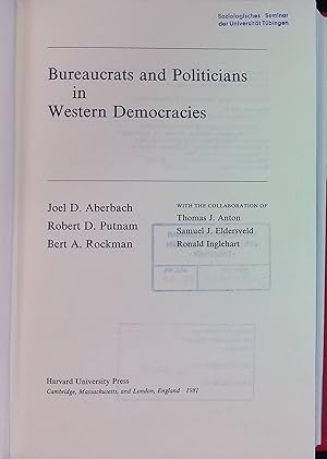 Image du vendeur pour Bureaucrats and Politicians in Western Democracies mis en vente par books4less (Versandantiquariat Petra Gros GmbH & Co. KG)