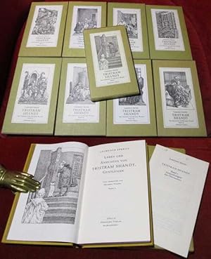 Bild des Verkufers fr Leben und Ansichten von Tristram Shandy, Gentleman. Neu bersetzt von Michael Walter. 9 Bnde jeweils mit Anmerkungen des bersetzters. zum Verkauf von Antiquariat Clement