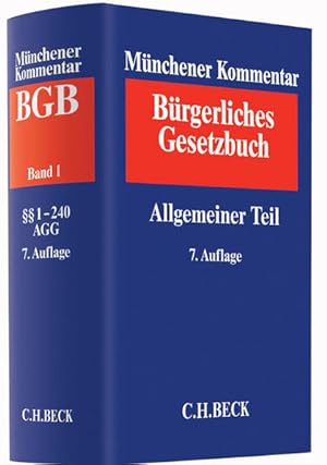 Seller image for Mnchener Kommentar zum Brgerlichen Gesetzbuch Bd. 1: Allgemeiner Teil  1-240, ProstG, AGG for sale by Studibuch