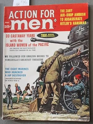 Image du vendeur pour ACTION FOR MEN Adventure Magazine May 1961 Amazon WWII Tank Cohen Norem Whiting mis en vente par Comic World