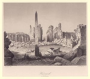 Orig. Stahlstich ca. 1850. Karnack, in Ober-Egypten. Altkoloriert.