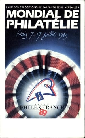 Ansichtskarte / Postkarte Mondial de Philatelie 1989, Parc des Expositions de Paris, Porte de Ver...