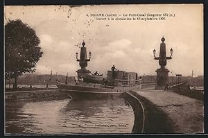 Carte postale Briare, Le Pont-Canal, Ouvert à la circulation 1896, bateau à vapeur