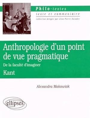 Bild des Verkufers fr Anthropologie d'un point de vue pragmatique kant - Makowiak Alexandra zum Verkauf von Book Hmisphres
