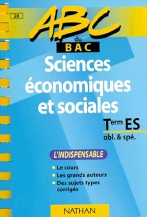 Abc du bac - sciences  conomiques et sociales - terminale es obl & sp  - Claire Mancel