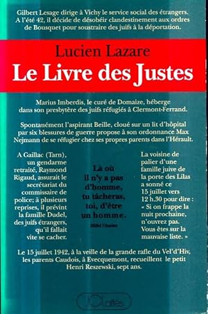 Imagen del vendedor de Le livre des justes - Lucien Lazare a la venta por Book Hmisphres